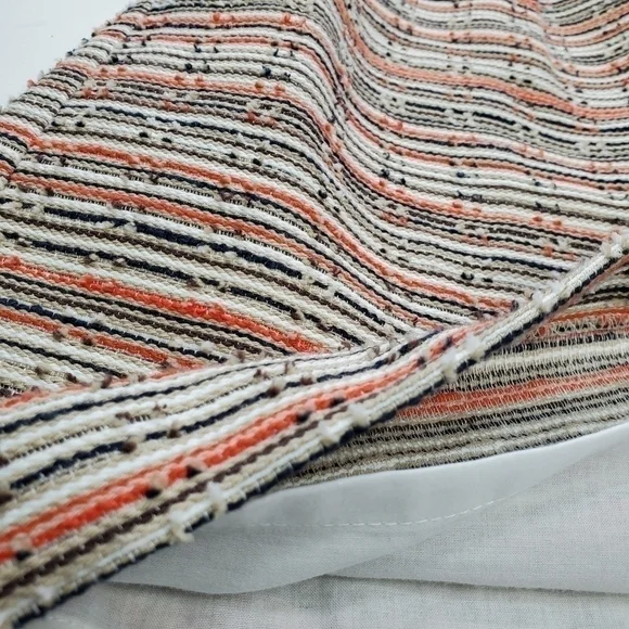 MILLY  Tan Blue Orange Picked Cotten Linen Dress 2 - Picture 11 of 15